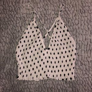 LF polka dot crop top